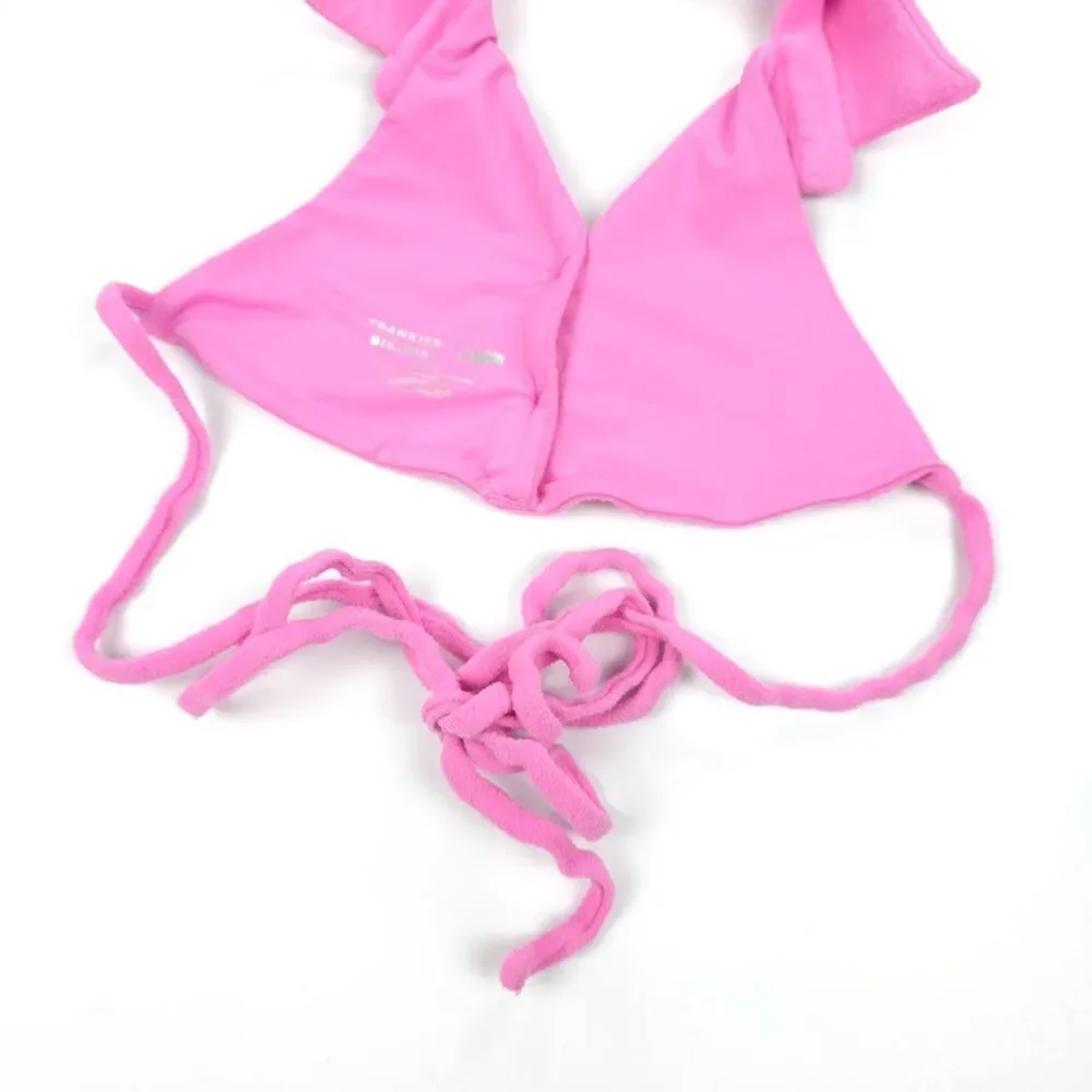 FRANKIES BIKINIS Ellie Terry Bikini Top Blushing Pink Polo 90s Y2k Barbie Bratz